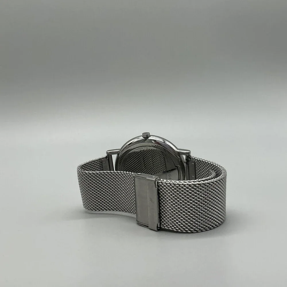 Skagen Signatur Mens Watch 40mm Gray Dial Mesh Stainless Steel New Battery